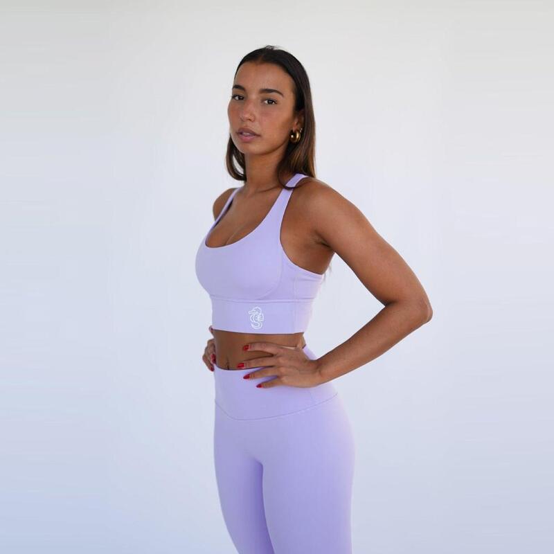 Top deportivo fitness Sostenible poliéster Mujer Fitplanet Seahorse lila