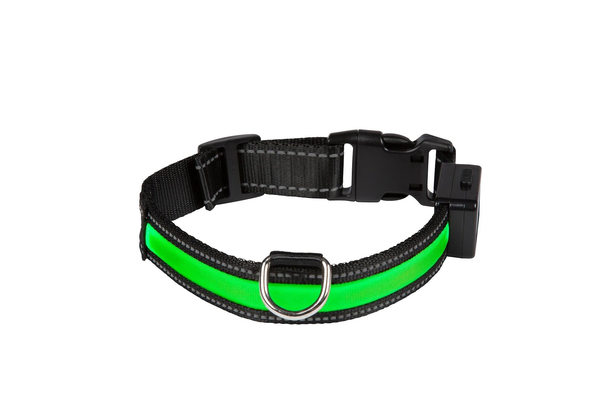 Lichtgevende hondenhalsband " LIGHT COLLAR USB Rechargeable " groen 2/2