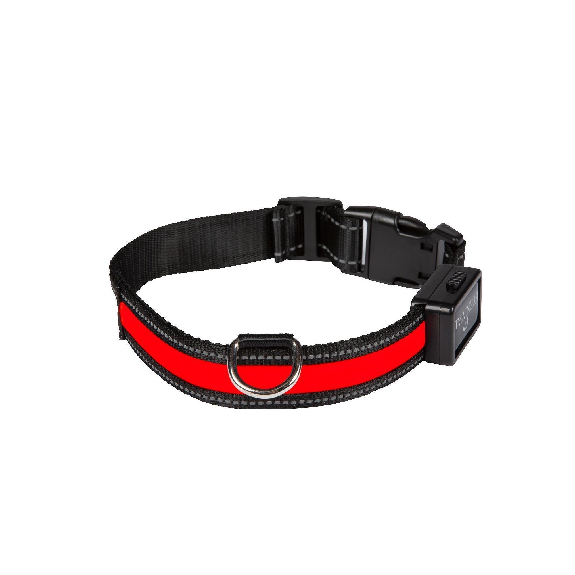 Lichtgevende hondenhalsband " LIGHT COLLAR USB Rechargeable " rood 2/2