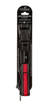 Collier lumineux pour chiens " LIGHT COLLAR USB Rechargeable " rouge
