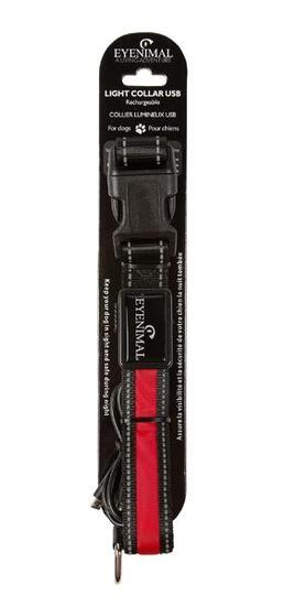 Collier lumineux pour chiens " LIGHT COLLAR USB Rechargeable " rouge