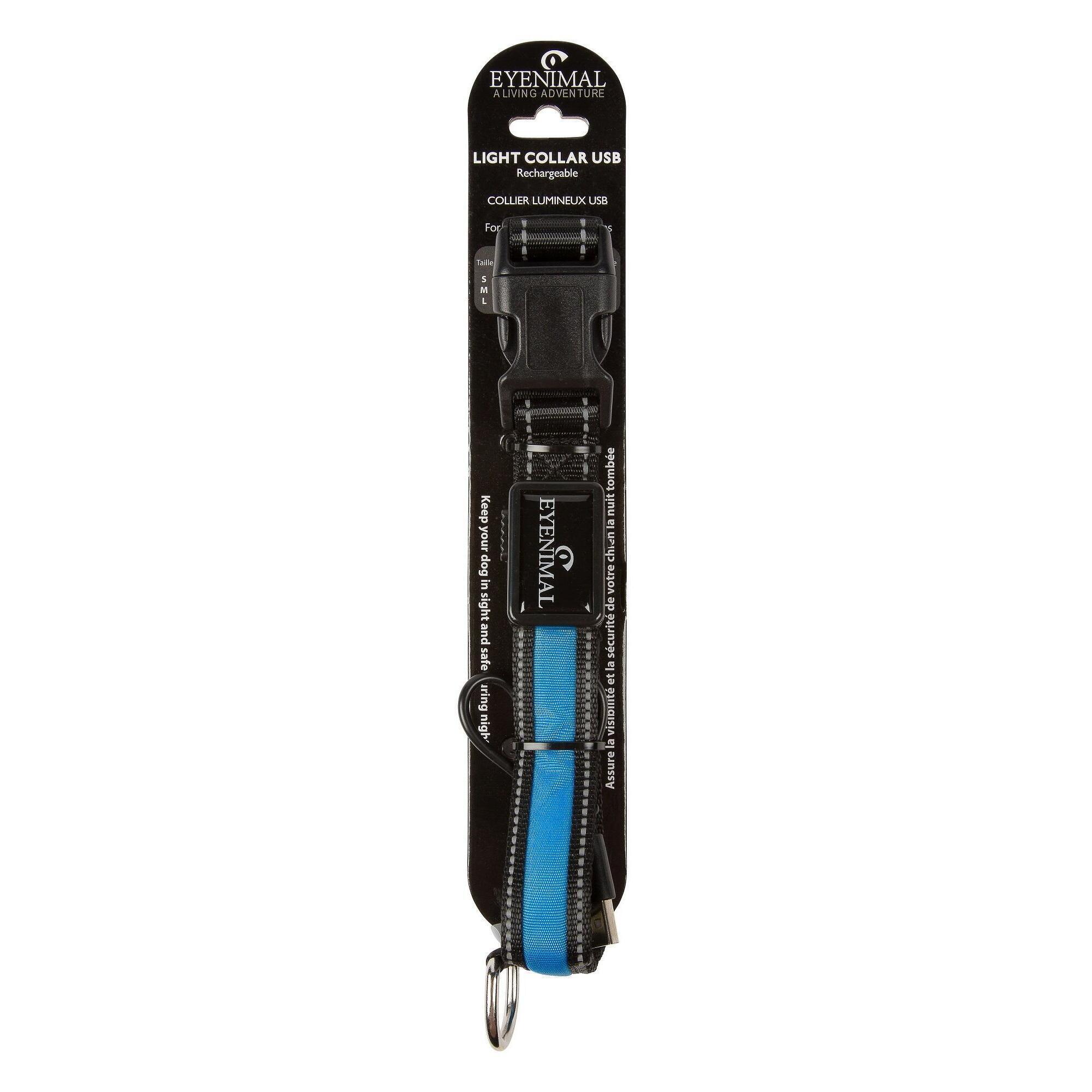 EYENIMAL Lichtgevende hondenhalsband " LIGHT COLLAR USB Rechargeable " blauw