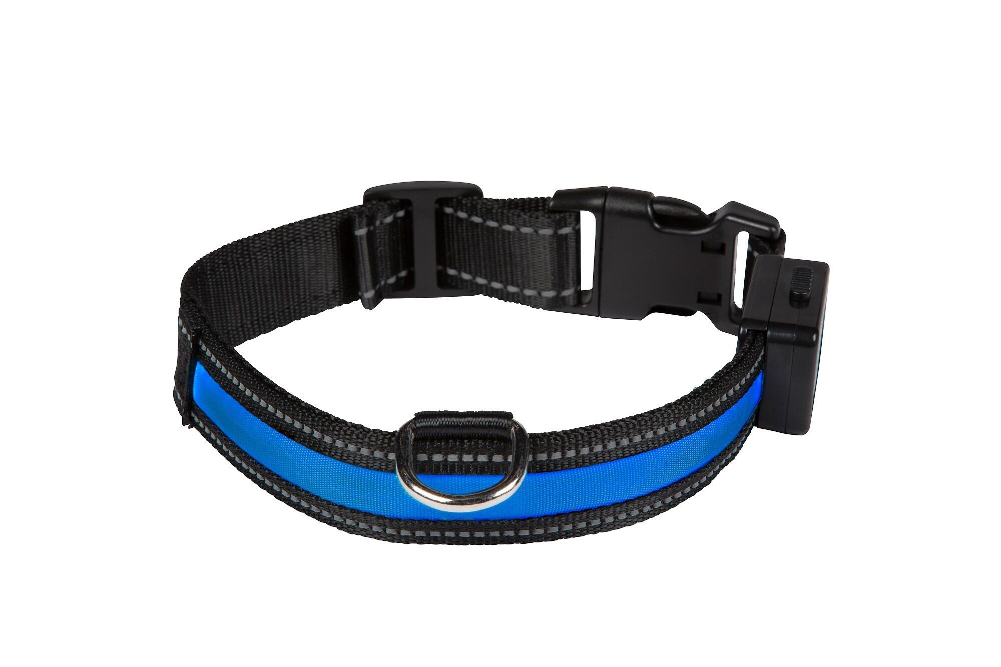 Lichtgevende hondenhalsband " LIGHT COLLAR USB Rechargeable " blauw 2/2