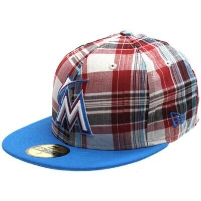 NEW ERA Plaid Pop Miami Marlins New Era Cap - Size: 7 1/4