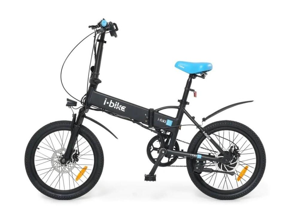Rower elektryczny składany I-bike czarny rama 14 cali