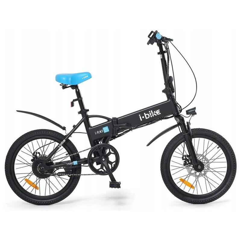 Rower elektryczny składany I-bike czarny rama 14 cali