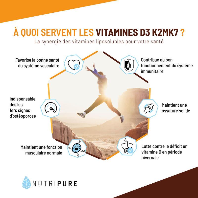 Vitamine D3 K2 flacon 20ml Nutripure