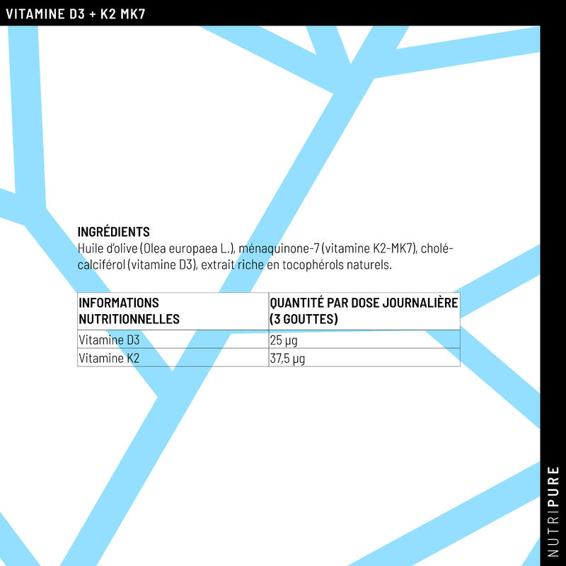 Vitamine D3 K2 flacon 20ml Nutripure