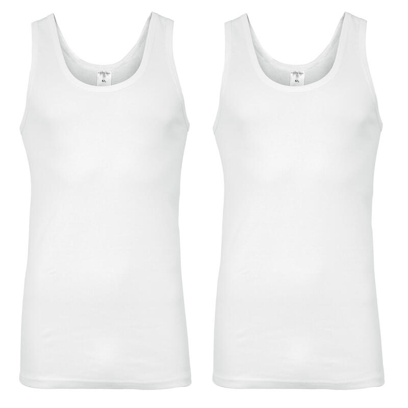 Unterhemd Herren 2er Set | Seamless Tank Top | Feinripp Achselshirt | Weiß