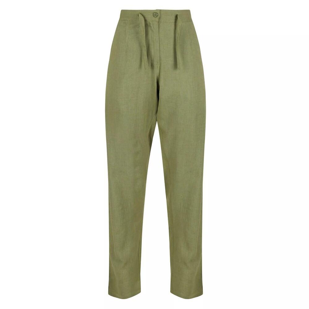 REGATTA Womens/Ladies Maida Linen Trousers (Green Fields)