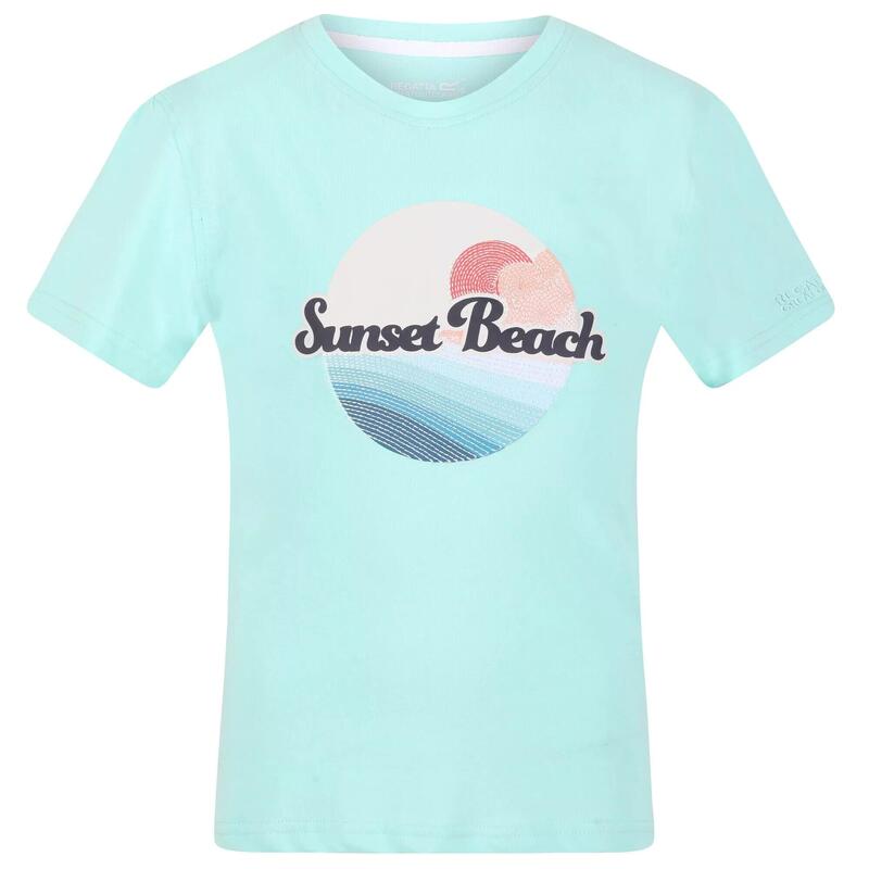 Camiseta Bosley V Diseño Impreso para Niños/Niñas Azul Aruba