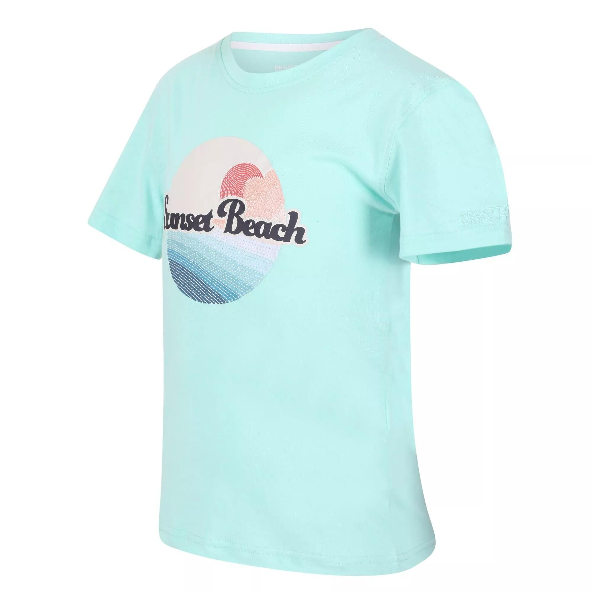 Childrens/Kids Bosley V Graphic Print TShirt (Aruba Blue) 3/5
