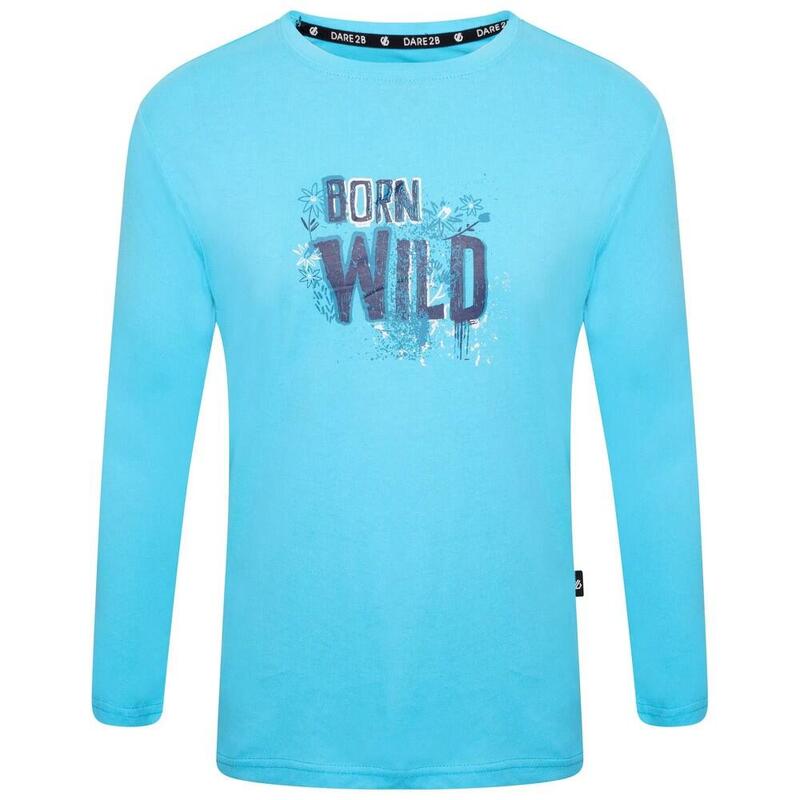 Camiseta Beyond Born Wild Flor de Manga Larga para Niños/Niñas Río Azul
