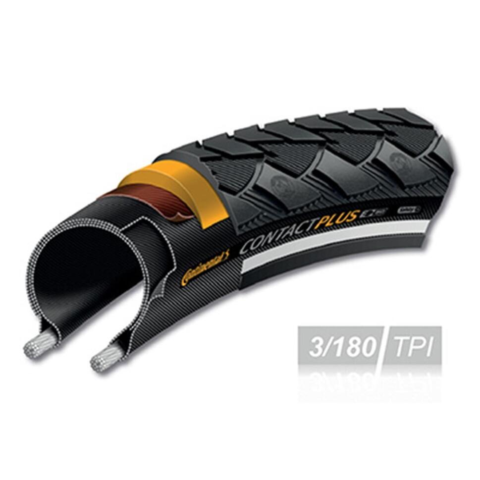 Opona Contact Plus 28 X 1,75 Czarna Z Odblaskiem