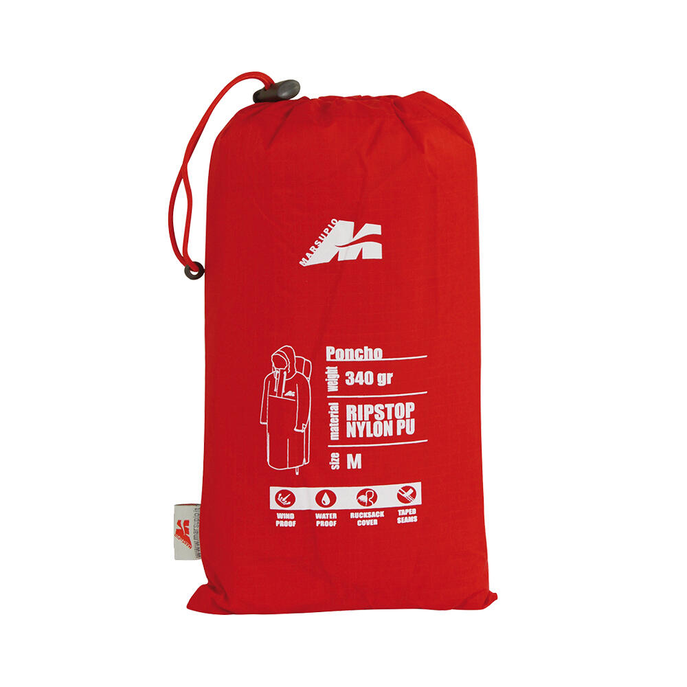 Casaco de chuva vermelho com proteção para mochilas Marsupio 4/4