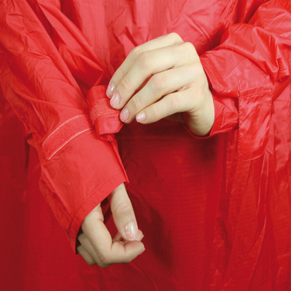 Casaco de chuva vermelho com proteção para mochilas Marsupio 3/4