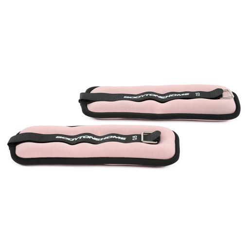 Lot de 2 poids de 0,5 kg pour poignet couleur rose avec velcro Bodytone