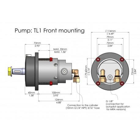 Hydrodrive MU50TF-MRA Direcção hidráulica interior MU50TF-MRA até 10m