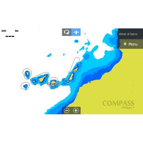 Carta Náutica Compass E+ Espanha Atlântico e Ilhas Canárias