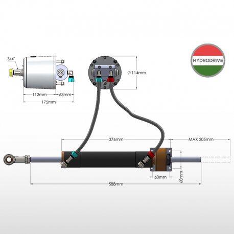 Dirección Hidráulica Intraborda Hydrodrive MU100TF-MRA hasta 14m