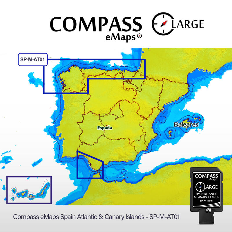 Carta Náutica Compass eMaps Espanha Atlântico e Ilhas Canárias