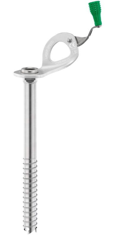 Petzl Laser Speed broche à glace 21 cm verte, manivelle pliable, 3 dents acier 1/7