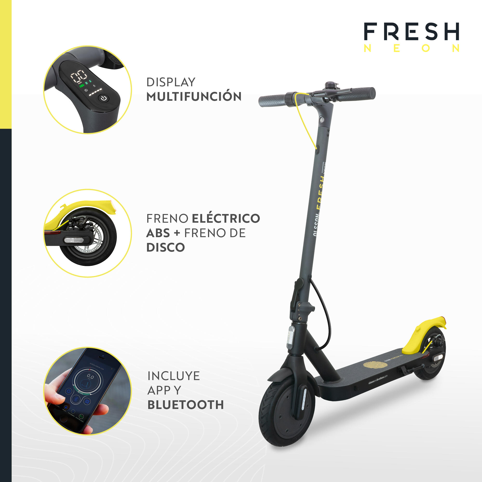 Trottinette électrique seconde vie OLSSON FRESH NEON - Moteur 500W 36V Puissance 2/4