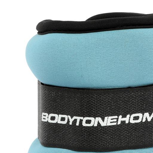 Set van 2 gewichten van 1 Kg voor pols blauwe kleur met klittenband Bodytone