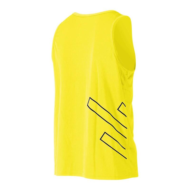 Mouwloze tanktop unisex fitness geel fluo