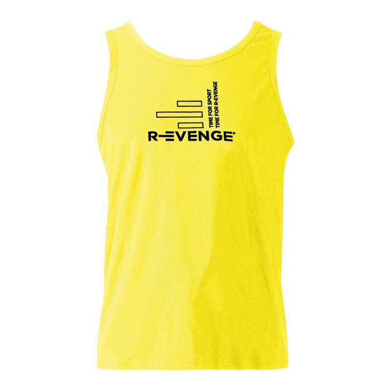 Camiseta sin mangas unisex fitness Running Danza amarillo fluo