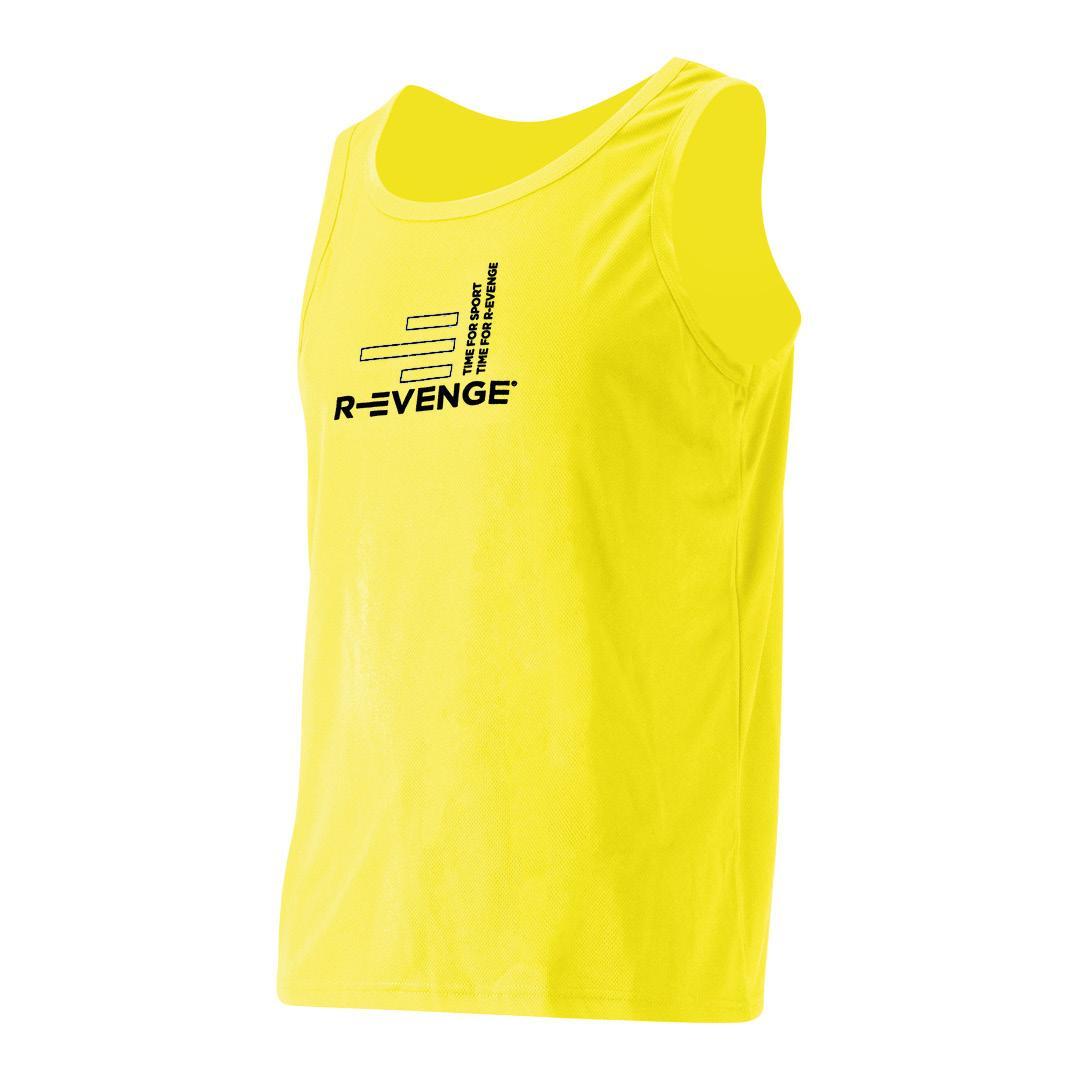 Débardeur sans manches unisexe Fitness Running Cardio jaune Fluo 2/4