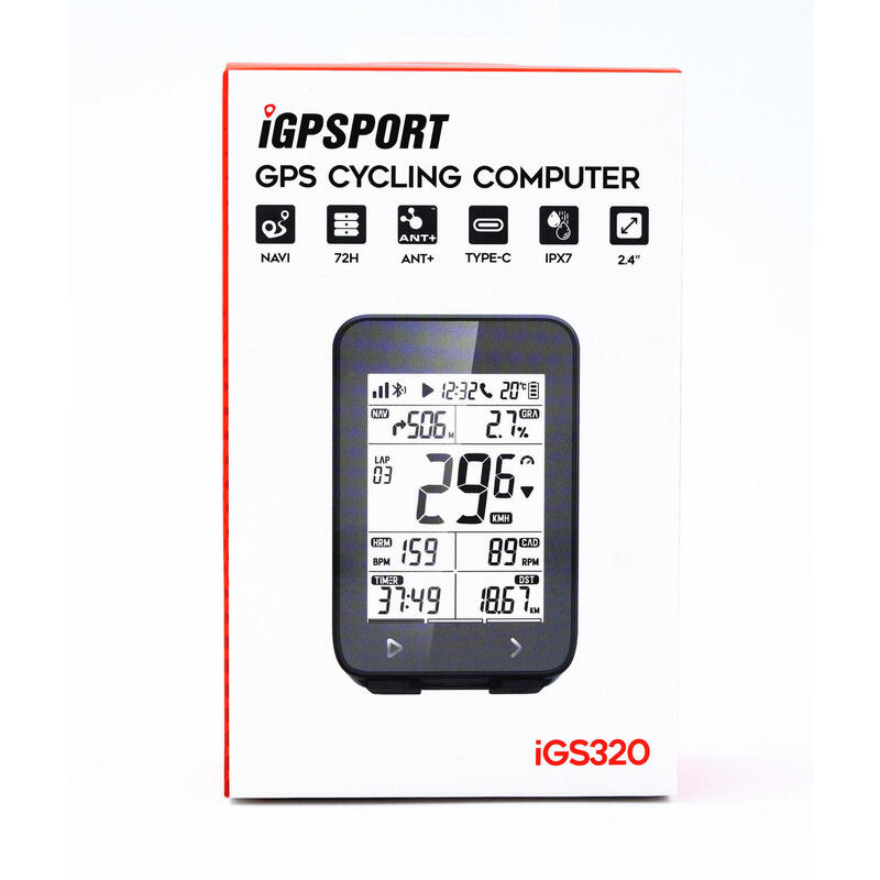 iGPsport iGS320 GPS Fietscomputer met Silicone Hoesje  BH320 - set