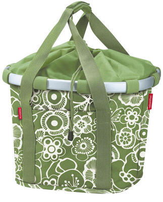 Fietsmand vooraan "bike basket" . fleur groen