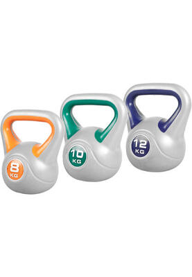 Kettlebells - kunststof trendy - 8 kg. 10 kg & 12 kg - set van 3
