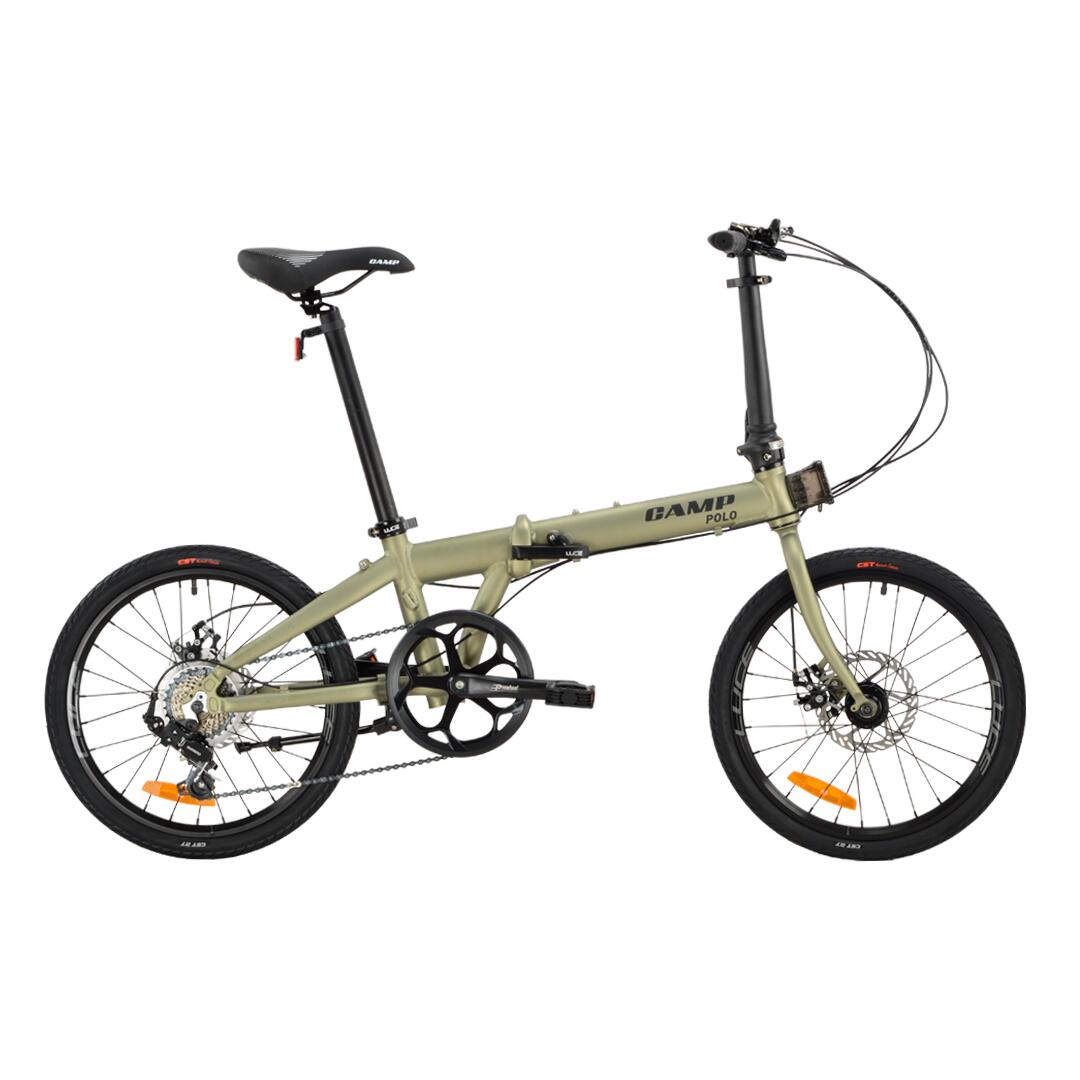 Foldable Bicycle Bi Fold CAMP Polo 20in 7spd Army Green