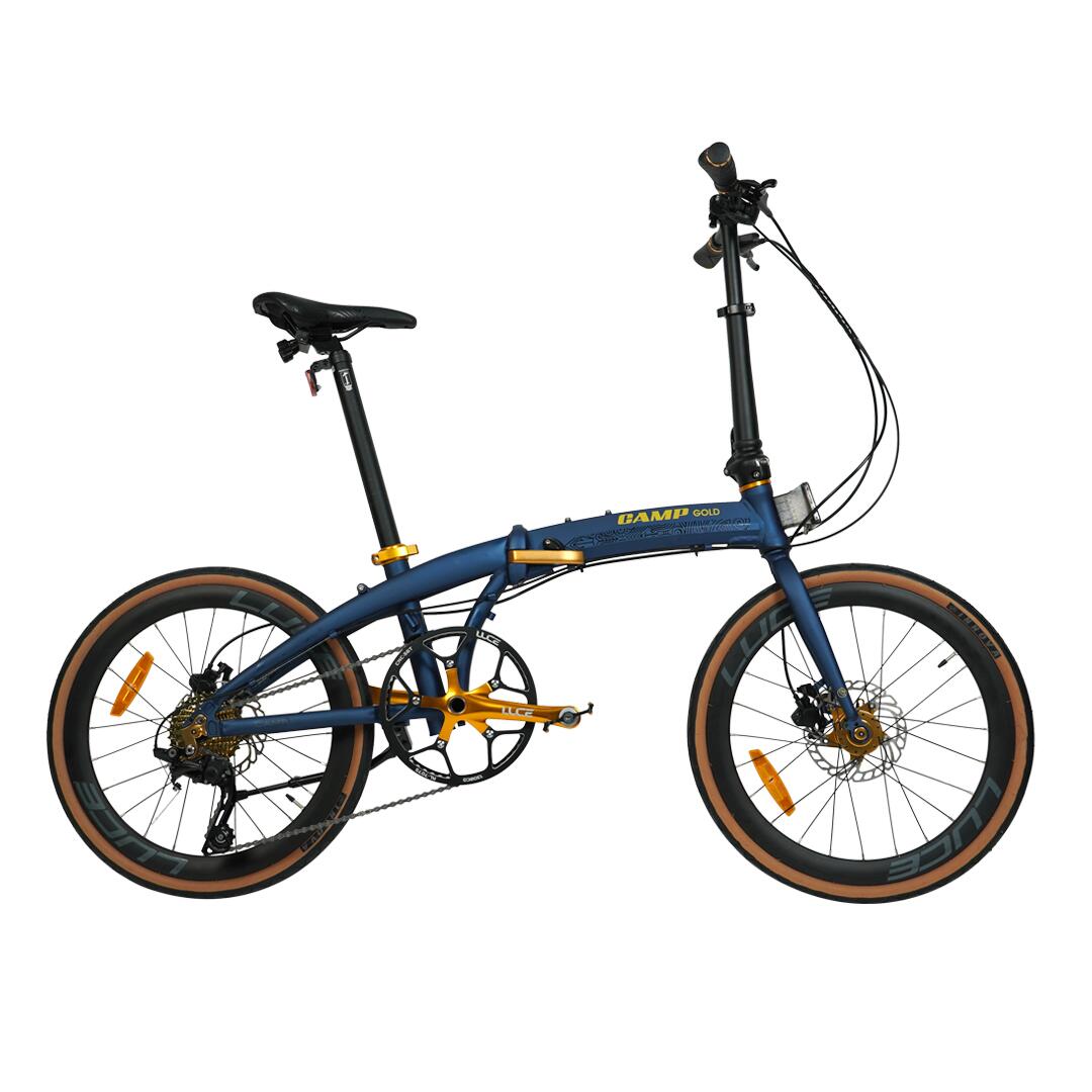 Foldable Bicycle Bi Fold CAMP Gold Sport 20in 10spd Matt Blue