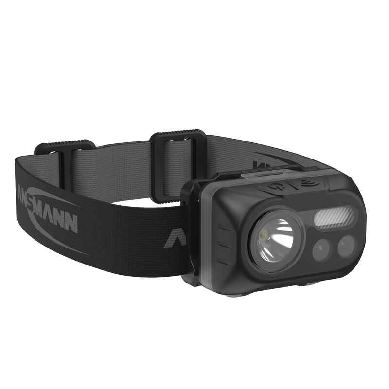 ANSMANN LED Stirnlampe mit Gestensteuerung inkl. Batterien & 4x Halteclips