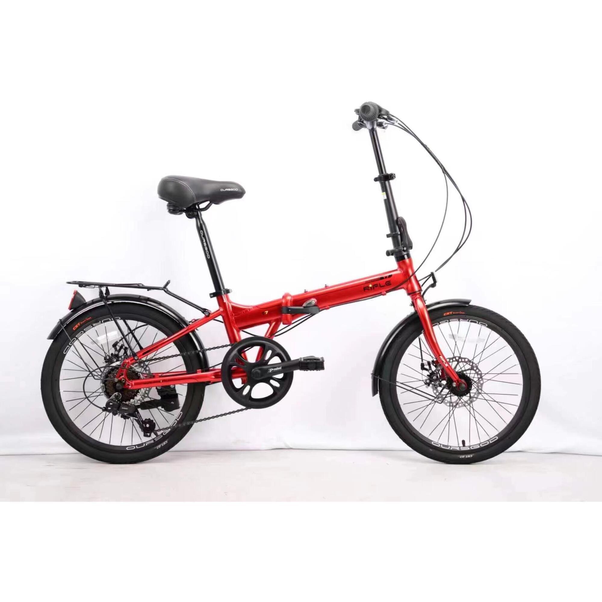 Foldable Bicycle T7 Series 20 Inch 7 Speed Shimano Back Rack Red