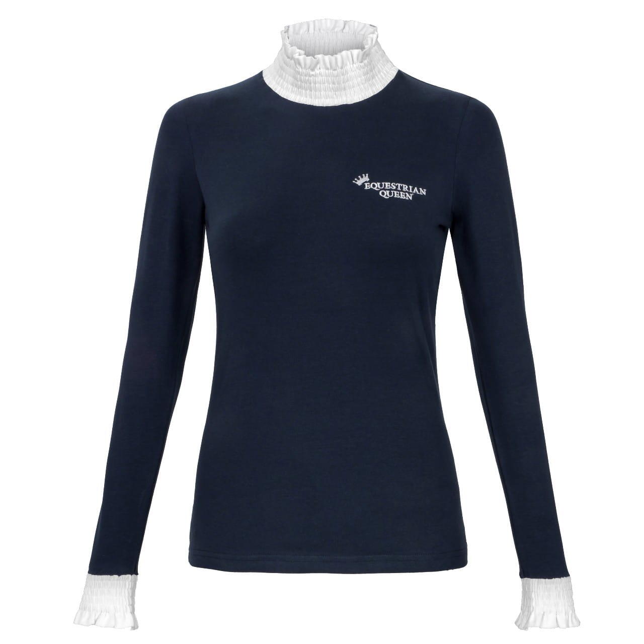 Equestrian Queen - Polo Équitation De Concours Femme Hazel 22aw - Chemise Manches Longues - Bleu - 42 M/l - Decathlon