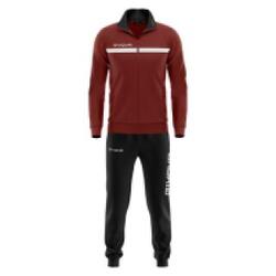 Survêtement Full Zip Homme - Rouge Grenat et Noir - Givova
