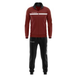 Survêtement Full Zip Enfant -  Rouge Grenat et Noir - Givova