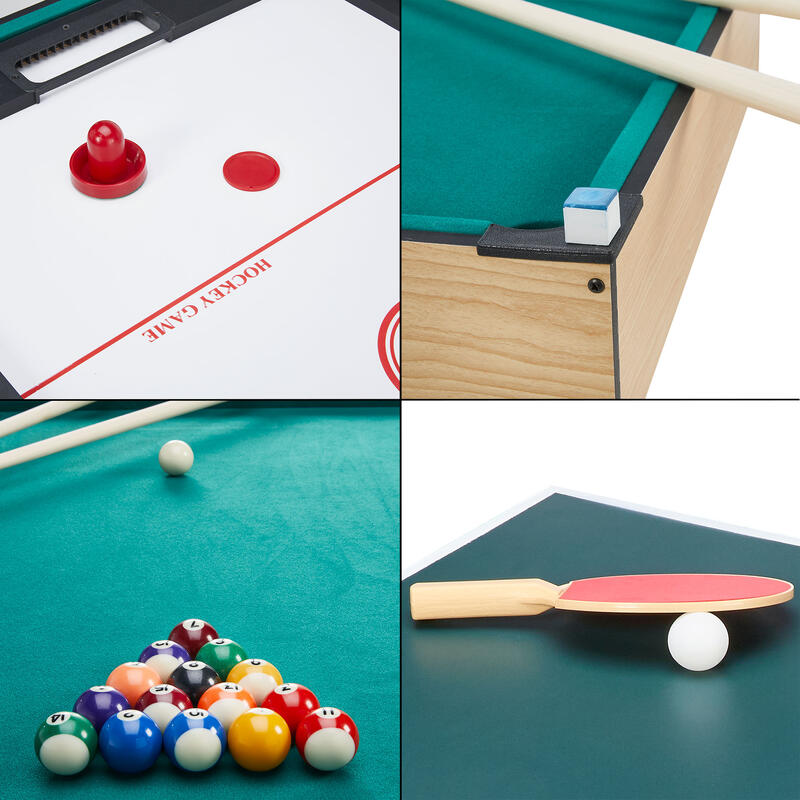 Table multi jeux pliable 4 en 1 adulte - Baby-foot - Billard - Ping Pong - Hock
