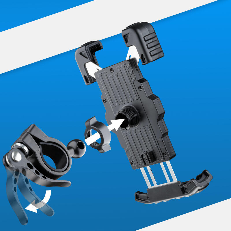 Support pour telephone a velo avec systeme a clic & coussinet en silicone
