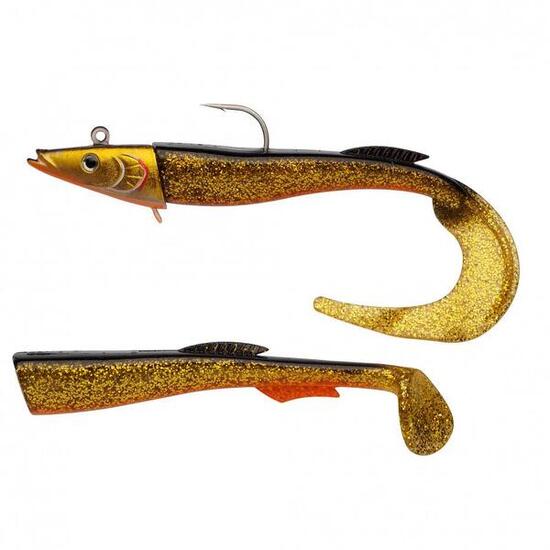 Leurre Souple Berkley Powerbait Power Sandeel 17cm (Gold Motoroil)