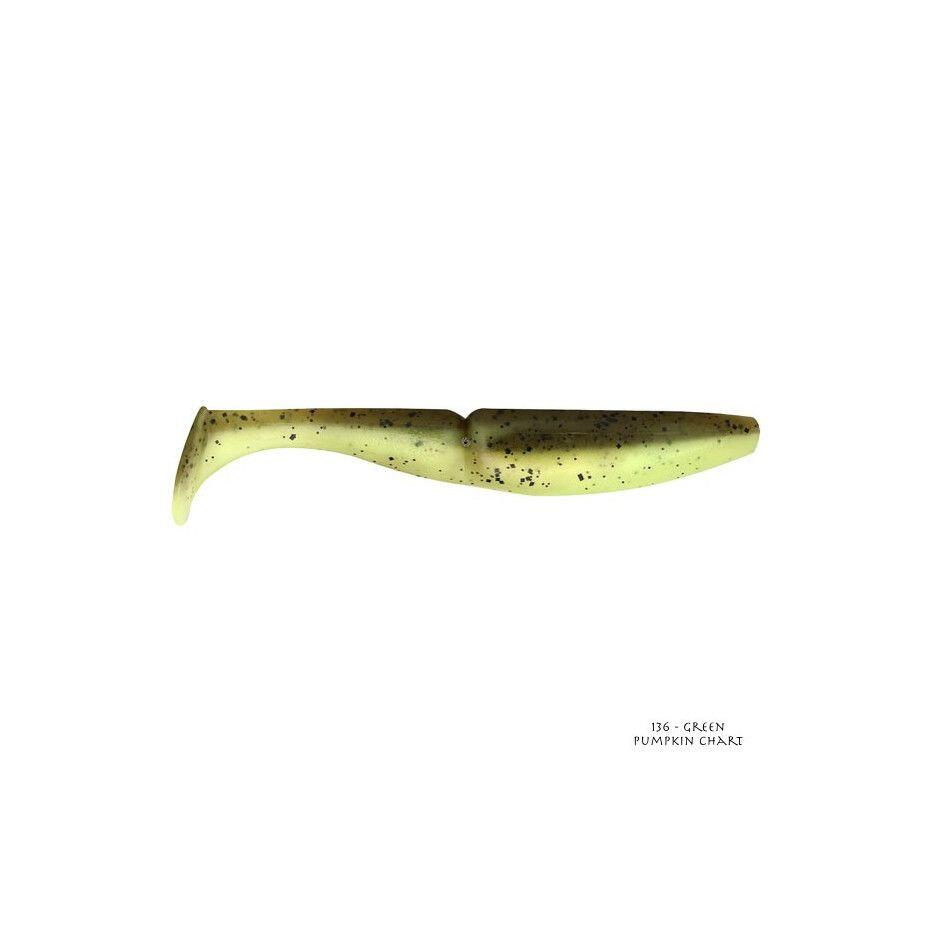 Leurre Souple Sawamura One Up Shad 6 pouces - 12,4cm (136 - Green Pumpkin Chart) 1/1