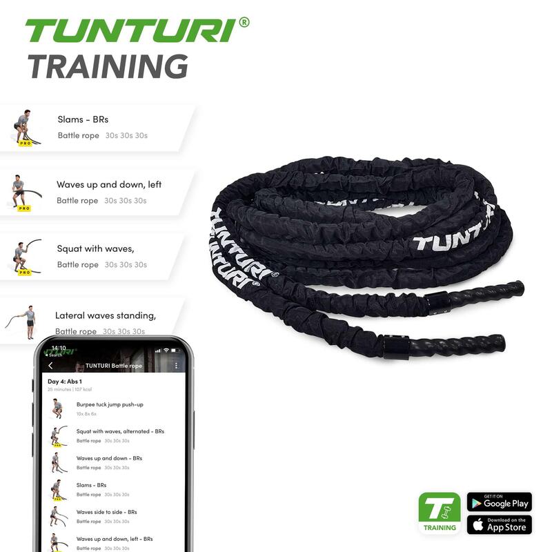 Cuerda de entrenamiento Tunturi Pro con protección 15m