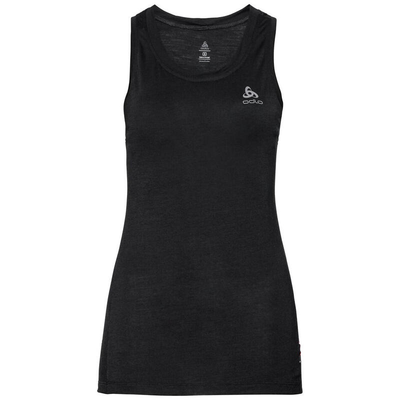 BL TOP CREW NECK SINGLET MERINO 130 - BLACK