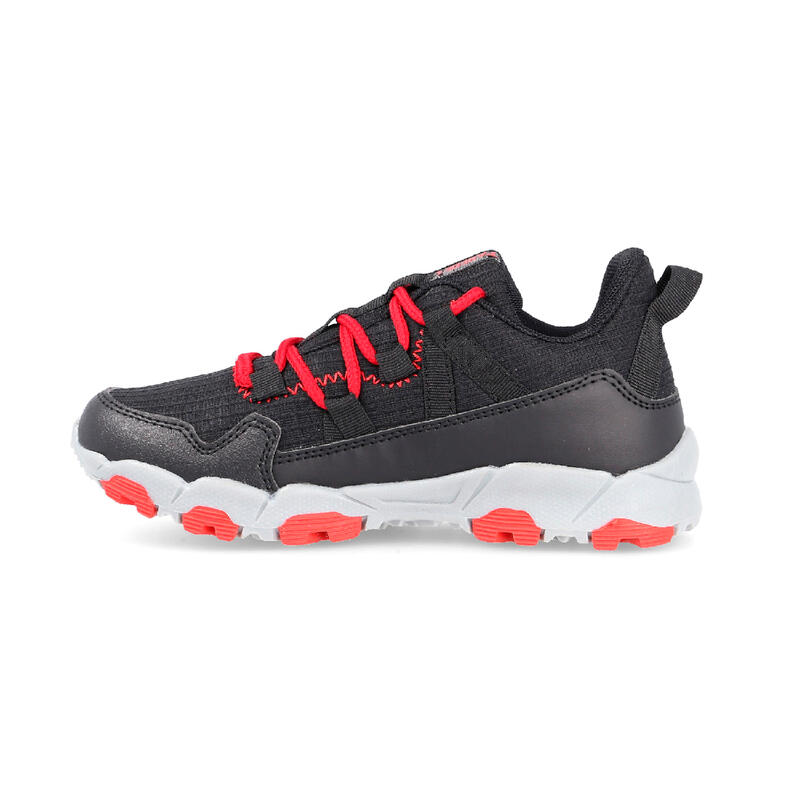 Zapatilla trekking con cordones elasticos niños Tragacete negro