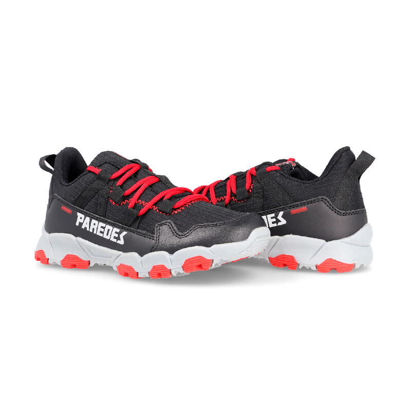 Zapatilla trekking con cordones elasticos niños Tragacete negro