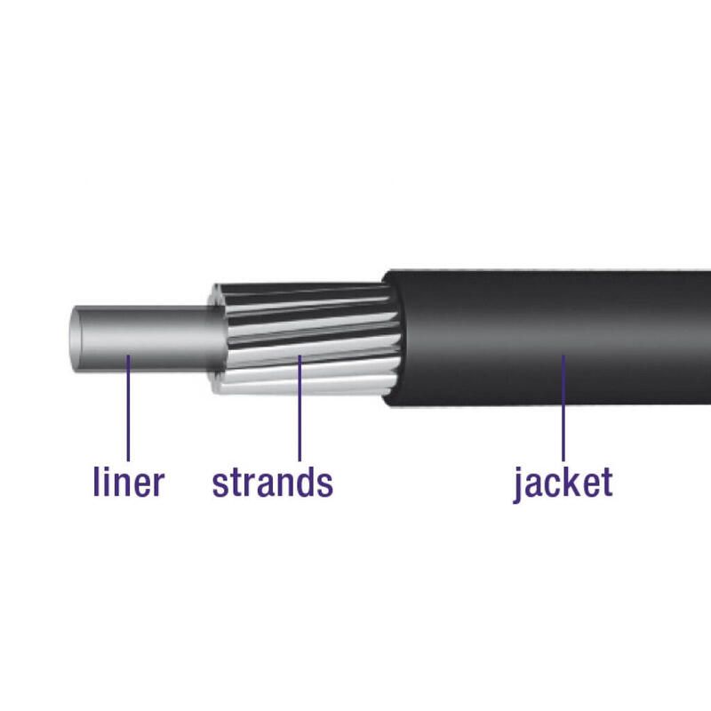 câble d'engrenage extérieur 30 mètres acier inoxydable argent